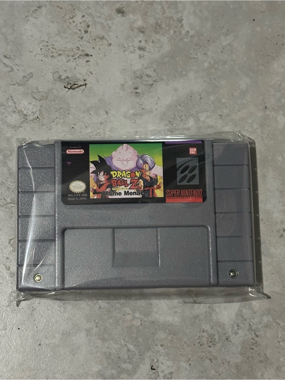 Super Nintendo Gray Dragon Ball Z Ultimate Menace Game Cartridge